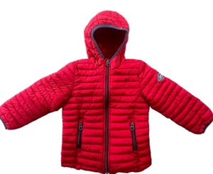 Joules Youth Full Zip Hooded Puffer Jacket Size 5 Red - Picture 1 of 10