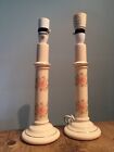 VINTAGE MATCHING CERAMIC 'LARK RISE' TABLE LAMPS  14 & 15" TALL