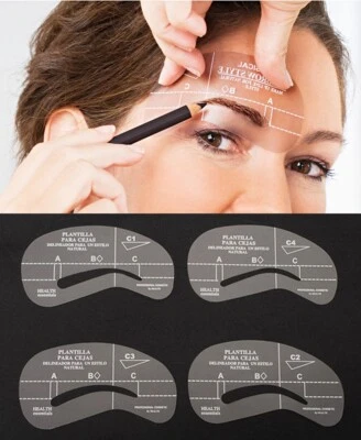 4 Augenbrauen Schablonen Augenbrauen Zeichnungskarten 4 Formen Wiederverwendbar - Bild 1 von 3