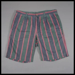 Men's Austin Reed Bermuda-Style Shorts Preppy Bold Stripe - Size Large - Vintage - Picture 1 of 22