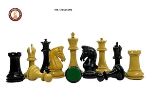 3.9" Imperial Series Reproduced Staunton Chess Pieces Set Only- Weighted Ebony - Picture 1 of 6