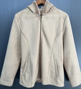 Marvin Richards Jacke Damen M Beige Kunstleder Leder Pelzmantel Minimalistisch - Bild 1 von 12