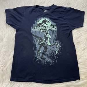 Boys Jurassic World  T-Shirt Size XL Blue Graphic Print Short Sleeve - Picture 1 of 4