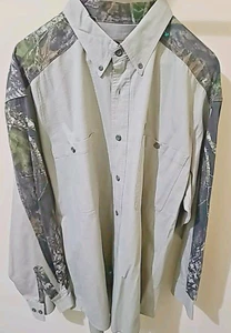 Mossy Oak Men's XL Beige Camo Heavy Open Range Hunting Shirt, Durable Outdoor - Picture 1 of 9