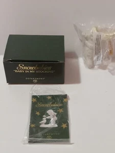 Dept 56 Snowbabies Baby In My Stocking 2002 Holiday Christmas Ornament New - Picture 1 of 16