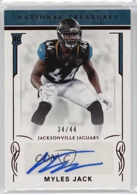 2016 Panini National Treasures Red Jersey Number /44 Myles Jack Rookie Auto RC - Image 1 of 2