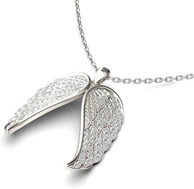 Colgante para mujer de diamantes creados en laboratorio de corte redondo de 2 quilates enchapado en oro blanco de 14 quilates Foto 1 de 4