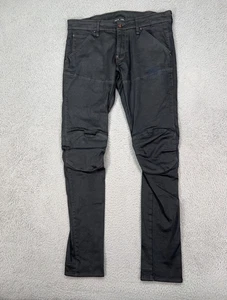 G Star Raw Jeans Mens 34x34 Black 5620 3D Super Slim Waxed Coated Denim COJ - Picture 1 of 18
