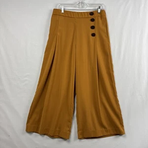 Pantalones Zara Mujer Talla Grande Pierna Ancha Tirar de Cintura Elástica Minimalista Playa - Imagen 1 de 18