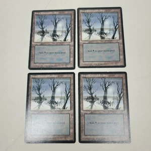 4x Snow-Covered Swamp (Ice Age, English, 1995) MTG Set of 4 LP - Picture 1 of 1