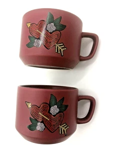 Pair of Starbucks 2019 Two Hearts Ceramic Coffee/Tea Mugs - Picture 1 of 6