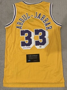 KAREEM ABDUL-JABBAR Lakers Signed NBA Hardwood Classics Adidas SWINGMAN JERSEY - Picture 1 of 9