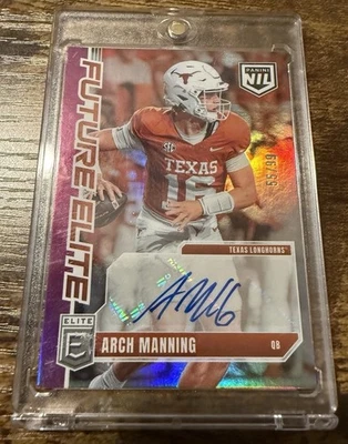 Arch Manning 2025 Donruss Elite Future Elite No.FE-AMG фиолетовый голографический с автографом /99 - Изображение 1 из 2