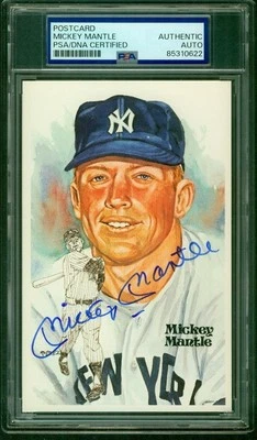 016, Mickey Mantle HOF, Original Autograph, 1981 Perez-Steele, Yankees, PSA/DNA - Image 1 of 4