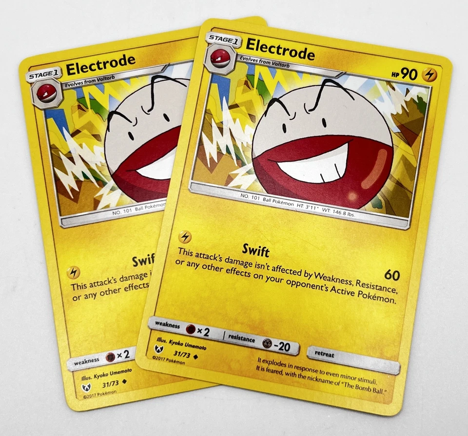 Electrode 31/73 2x x2 Pokémon Card 2017 Shining Legends LP - Image 1 of 1
