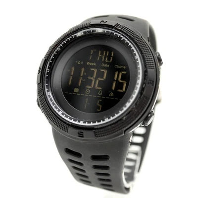 SKMEI Mens Jumbo 50mm Black Digital Sport Watch Alarm Chrono Timer w New Battery - Image 1 of 4