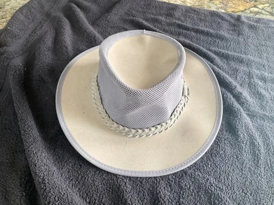 CHAPÉU SAFÁRI MASCULINO STETSON EUC L/XL MALHA SOMBREADA SOL BREEZER GOLFE CAMINHADA PEIXES - Imagem 1 de 4