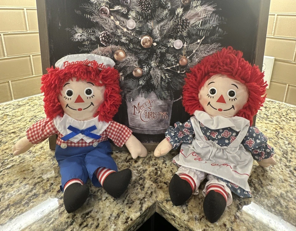 复古孩之宝/掌声 Raggedy Ann and Andy 12 英寸复古布娃娃 — 第 1/4 张图片