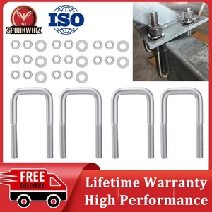 SPARKWHIZ (4) Square U Bolt 1/2" D x 3 1/16" W 5 5/16"L for Boat Trailer USA - Picture 1 of 11