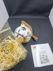 Sharon Sudduth 2021 adorno pintado a mano cielo y naturaleza pájaro cantor con etiqueta y... - Imagen 1 de 11