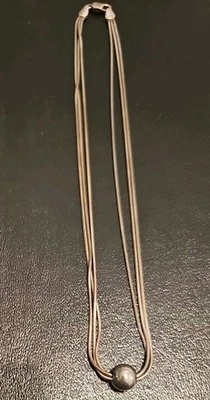 Silpada Sterling Silver Thoreau Necklace ITALY 3 Strand Snake Chain Ball Bead - Image 1 of 4