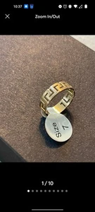 14k Solid Gold Greek Key matte finished Ring Size 7 NWT - Picture 1 of 10
