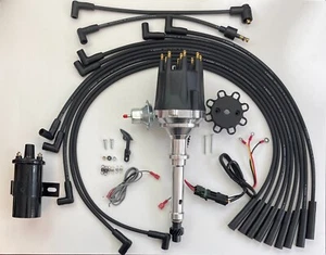 CADILLAC 429 1964 1965 BLACK Small Cap HEI Distributor + 45k Coil + Wires USA - Picture 1 of 14