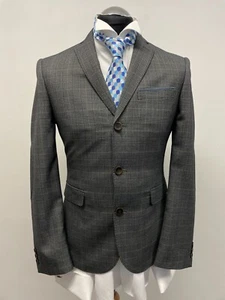 CHAQUETA/BLAZER TRAJE M&S SLIM FIT EN GRIS CUADROS 38S NUEVO SIN ETIQUETAS - Imagen 1 de 7