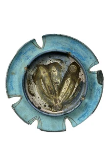 Joel Edwards Mid Century Modern Ash Tray Bowl Blue Atomic Studio Pottery 9.5" - Picture 1 of 4