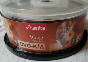 30-Pack Imation Video DVD-R 2 x 120 Min Spindle New Computer Storage - Picture 1 of 5