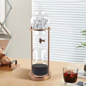 Gocciolatore Caffè Ghiacciato Torre Gocciolante Acciaio Inox 600ml Oro - Foto 1 di 18