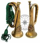 12" Antique Brass Bugle AUSTRALIAN Army Military Forces Horn With Silk Tassel