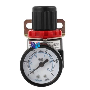 1PC AR2000 Adjustable Pressure Metal Pneumatic Regulator 1/4" w/ Gauge - Picture 1 of 3