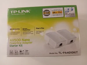 P TP- LInk TL- PA4010 Kit AV 500 Nano WiFi Powerline Adapter Starter Kit Sealed - Picture 1 of 9