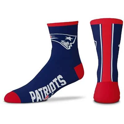 Calcetines de un cuarto de longitud a rayas para pies desnudos de la NFL de los New England Patriots 8-13 Foto 1 de 2