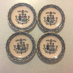 Set of (4) - Staffordshire - Hearts & Flowers - Old Granite - Dessert Plates - Picture 1 of 5