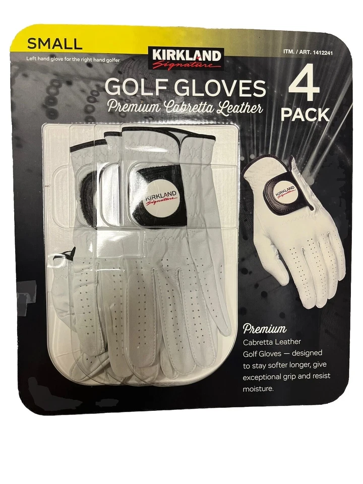 Kirkland Signature Leather Golf Glove Size SMALL 4 pack Right Handed