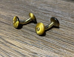 Cufflinks Eye Of Tiger Silver Tone - Picture 1 of 3
