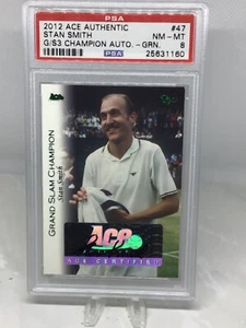 2012 Ace Grand Slam Champion Auto Green #47 Stan Smith PSA 8 (Top Pop, Pop 1) - Picture 1 of 2