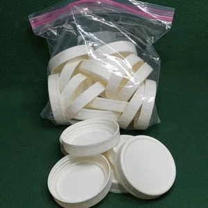 21 pk White Wide Mouth Mason Jar Lids with Silicone Rings Kerr Jar Lids - Picture 1 of 8