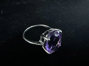 Amethyst of Indian 10x12mm Ring 925 Sterling Silver - Picture 1 of 7
