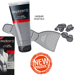 DEPILZERO CREMA GEL DEPILAZIONE CORPO UOMO NUOVA CON CARBONE VEGETALE 200 ML - Foto 1 di 1