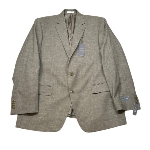 Cappotto sportivo Michael Kors Kent marrone uomo 43R 43 vestibilità classica $295 NUOVO