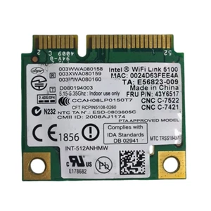 Lenovo IBM HP Intel Wireless Link 5100 43Y6517 572507-001 Pcie Wifi Card 300mpbs - Picture 1 of 2