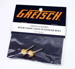 Genuine Gretsch Gold Guitar Strap Button Knobs and Hanger Bolts, Gold, Set of 2 - Picture 1 of 1