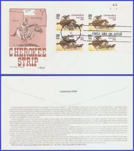 USA4 #2754 U/A ARTMASTER FDC PB4 Cherokee Strip Land Run - Imagen 1 de 1