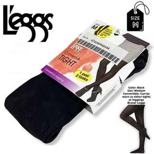 Lotto x 2 L'eggs Convert-A-Tight 1 paio 2 look converte leggings senza piedi medi - Foto 1 di 4
