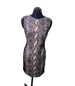 Ana Alcazar Dress Women Small Bodycon Black Animal Print Pinafore Size 36 - Picture 1 of 8