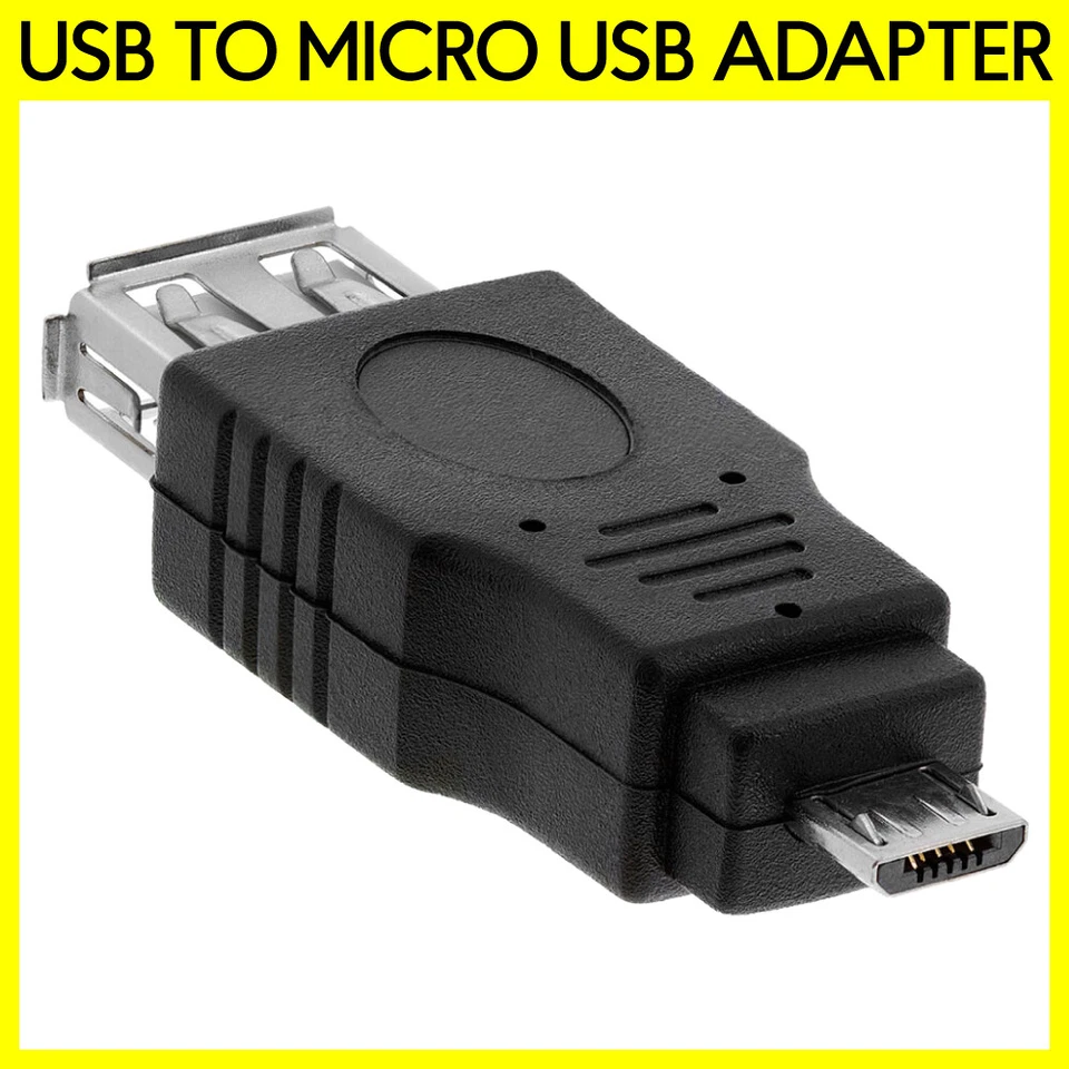 Micro USB to USB Adapter USB 2.0 Type-A to Type-B Connector Converter Phone OTG - Image 1 of 3