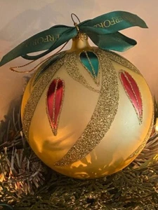 Waterford Holiday Heirlooms Lucerna Vidrio Oro Bola Opulencia 4" Diámetro - Imagen 1 de 12